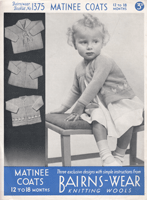 vintage baby jacket knitting pattern from 1930s