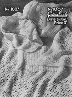 golden eagle 1007 vintage baby shawl knitting pattern 1940s