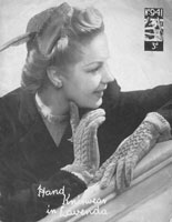 vintage 1940s ladies hat and glove knitting pattern