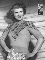 lavenda 1048 ladies jumper knitting pattern in fair isle 1940s