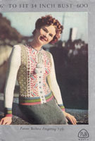 vintage ladies cardigan knitting pattern from 1940s patons 600