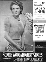 1930s ladies short sleeved jumper knitting pattern 