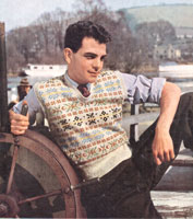vintage young mans fair isle knitting pattern from 1940s