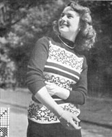 vintage ladies snowflake fair isle knitting pattern 1940s