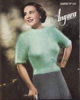 vintage ladies angora knitting pattern for jumper 1940s