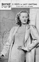 vintage ladies knititng pattern for vest 1940