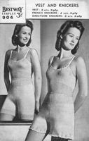 bestway ladies vest and panties knitting pattern 1940s