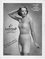 vintage ladies vest and panties knitting pattern 1940s