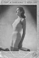 vintage ladies vest and knickers knitting pattern 1940s