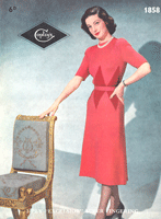 vintage ladies dress knitting pattern 1940s