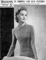 vintage ladies jumper knitting pattern 1930s