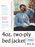 Great vintage ladies knitting pattern for bed jacket
