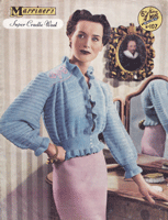 vintage ladies Marriner 107 bed jacket knitting pattern 1950s
