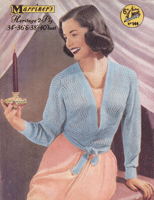 Great vintage ladies wrap around bed jacket knitting pattern