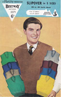 Great vintage knitting pattern for slipover to fit 36" - 46" chest