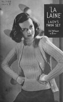 vintage ladies 1940s twin set knitting patern bairnswear 2188