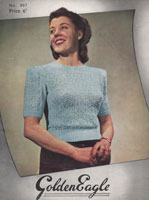 vintage ladies summer top knitting pattern golden eagle 807 1940s