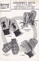 vintage fair isle knitting pattern childs gloves cat motif