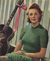 vintage ladies twin set knitting pattern from 1942