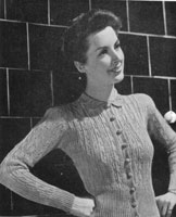 ladies knitting pattern for vintage cardigan from 1942