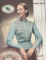 vintage ladies fair ilse cardigan knitting pattern from 1940s