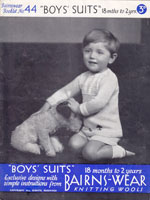 vintage boys buster suits knitting pattern 1930s