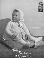 vintage baby pram set 1940s knitting pattern