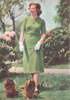vintage dress knitting pattern for the lady with a fuller fugure 1940s
