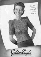 vintage ladies knitting pattern for wartime jumper long or short sleeves