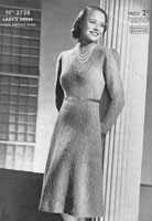 vintage ladies ddress knitting pattern from 1930s patons 2738