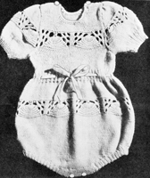 vintage romper knitting pattern with shell inserts from 1940s