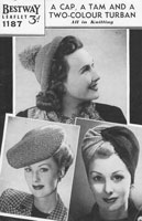 vintage ladies turban hats knitting pattern 1940s wartime