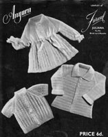 vintage baby knitting pattern from 21940s for angora jackets