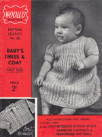 vintage baby dress set knitting pattern from1930s