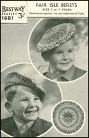 vintage childs fairl isle beret