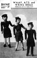 vintage wartime waaf ats and wrn doll knitting pattern