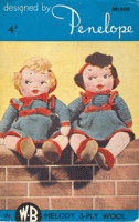 Wartime 1940s WW2 knitted dolly vintage knitting pattern