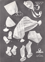 vintage baby accessory knitting pattern for bonnets wraps and hug me tights 1940s