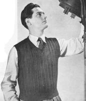 vintage mens slip over knitting pattern 1950s