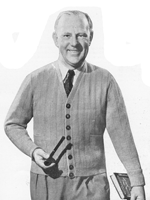 vintage mature mans cardigan knitting pattern from 1950s