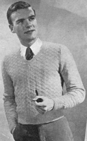vintage men's jumper knitting pattern 1940s