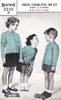 vintage twin set knitting  pattern fro little ones 2-8 years from 1940s