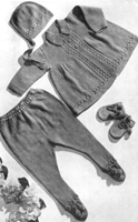 baby knitting pattern for a pram set from 1940s