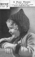 vintage little girls hood knitting pattern from 1940s