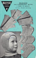 vintage boys simple to knit balaclava pattern from 1940s
