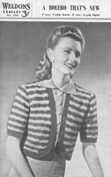 vintage ladies weldons 266 bolero knitting pattern 1940s