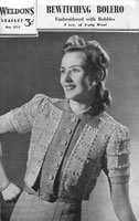 vintage ladies weldons 272 bolero knitting pattern 1940s