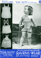 vintage child sun suit knitting pattern