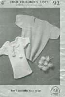 vintage children vests knitting pattern