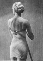 vintage ladies 1930s swim suit knitting pattern